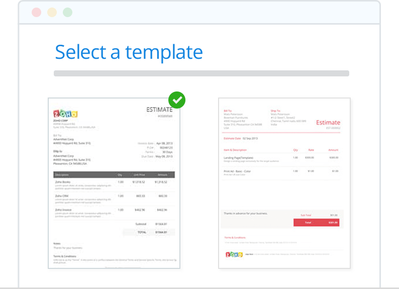 Zoho Invoice Payment Template