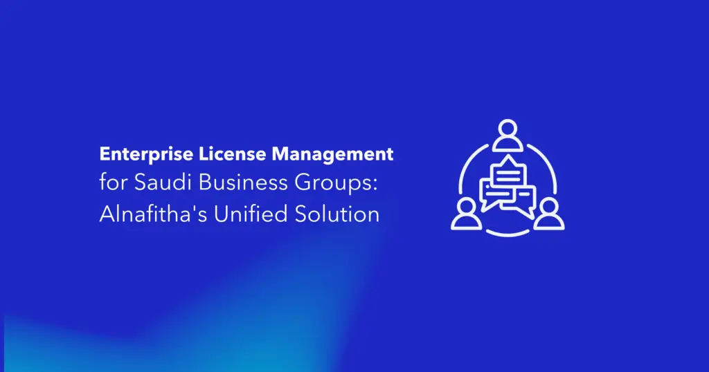 Enterprise License Management for Saudi Business Groups banner with collaboration icon
