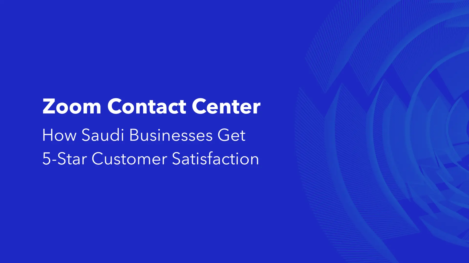 Zoom Contact Center presentation slide with blue gradient background and white text title