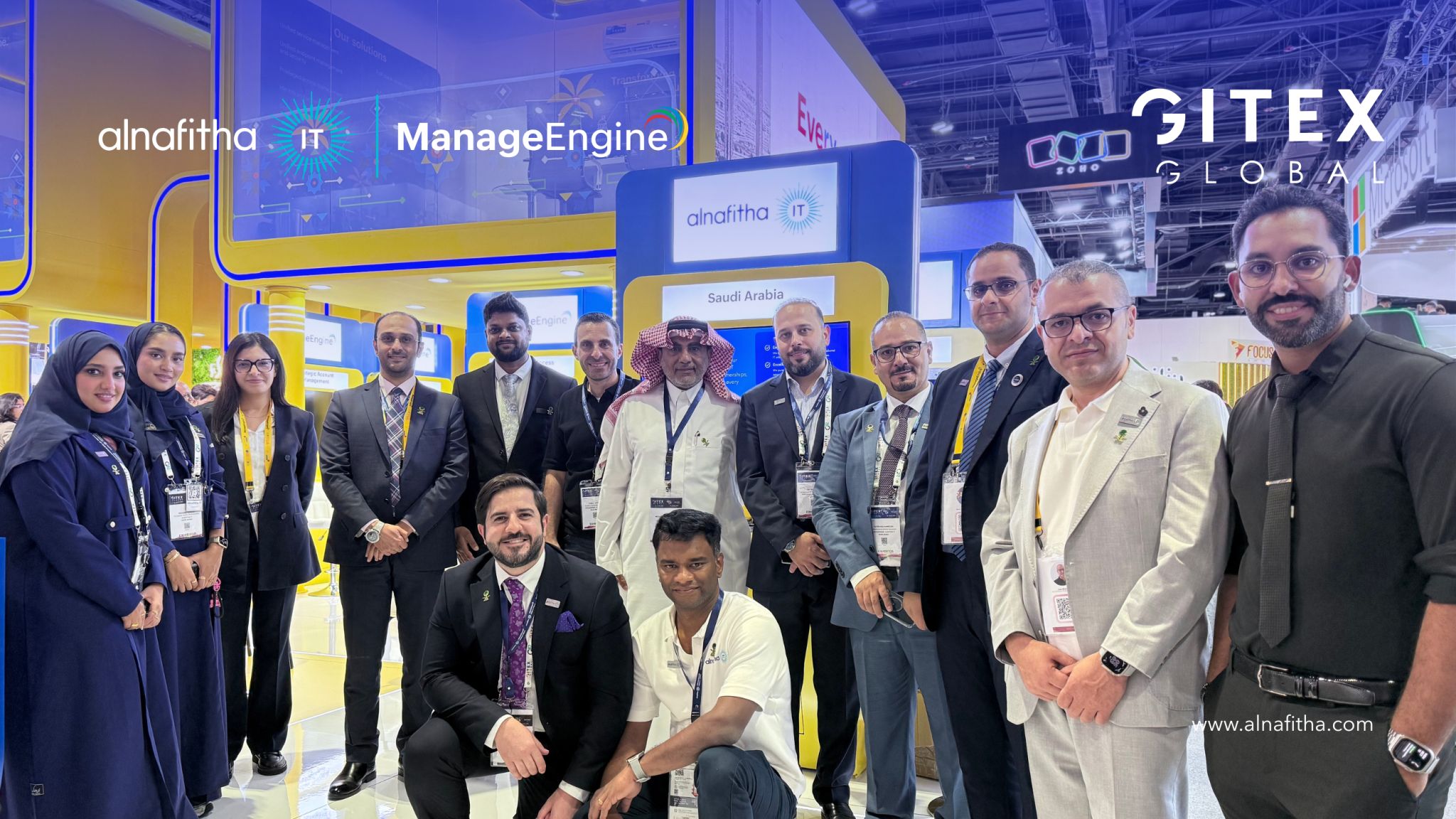 Alnafitha IT team at GITEX Global 2025 with ManageEngine booth H7-A10 Dubai