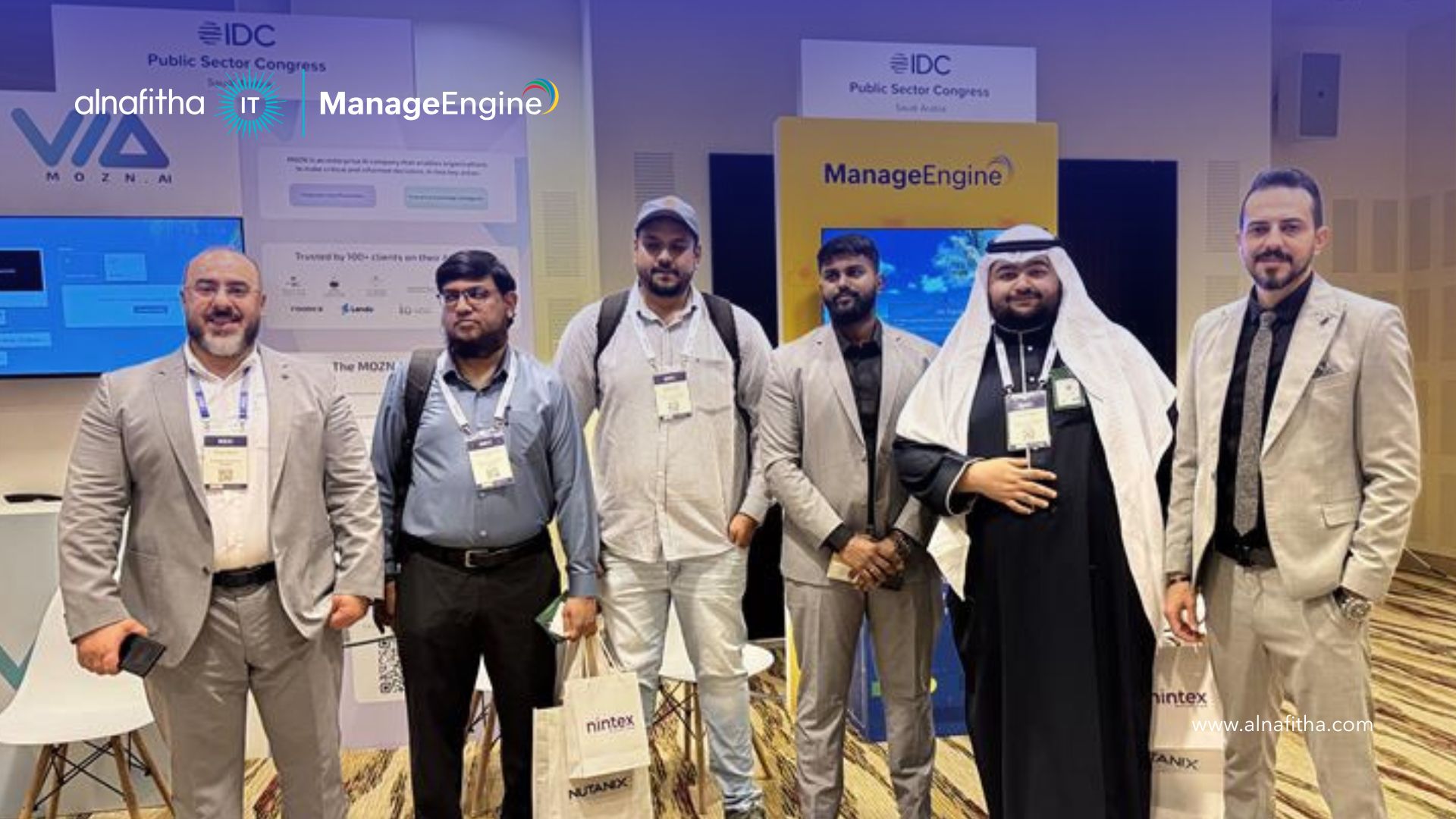 Alnafitha IT team at IDC Public Sector Congress Saudi Arabia with ManageEngine