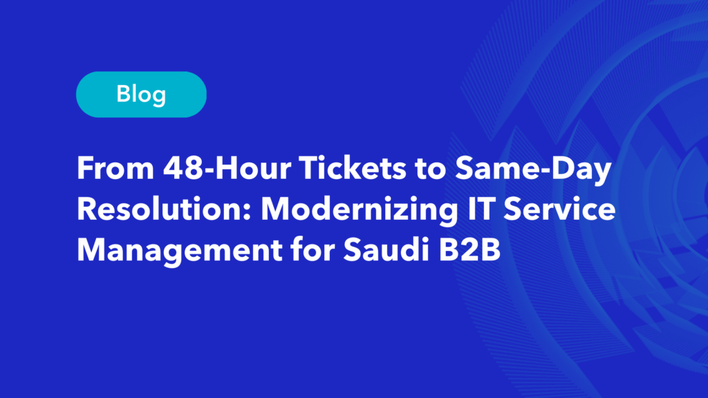 IT service management blog header showing 48-hour to same-day resolution transformation