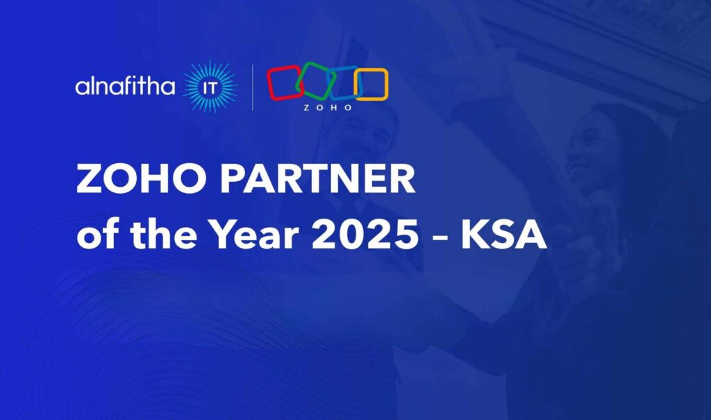 Alnafitha IT Zoho Partner of the Year 2025 KSA announcement banner