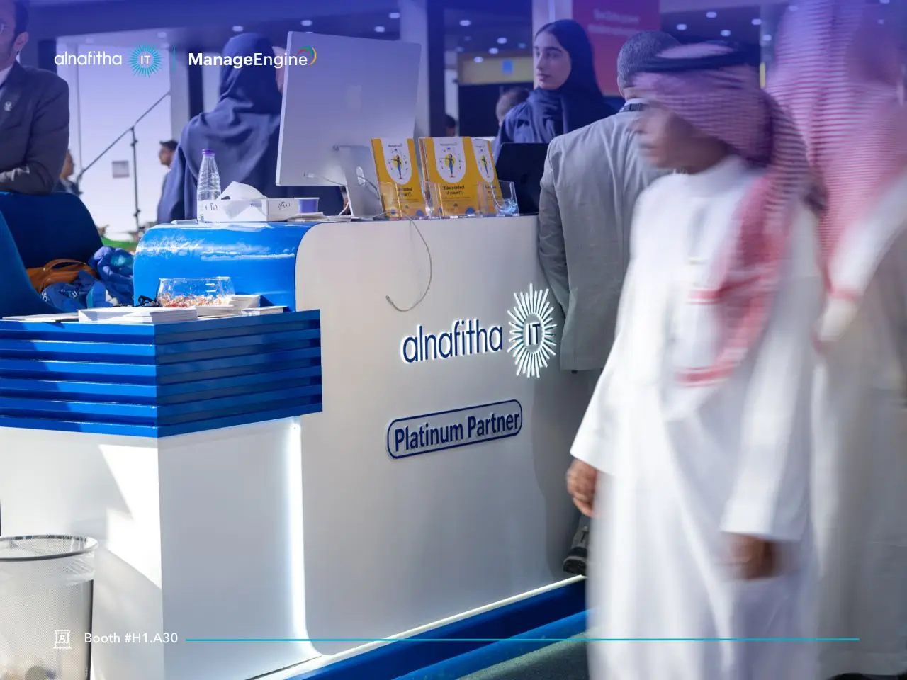 Alnafitha IT ManageEngine Platinum Partner booth at LEAP 2026