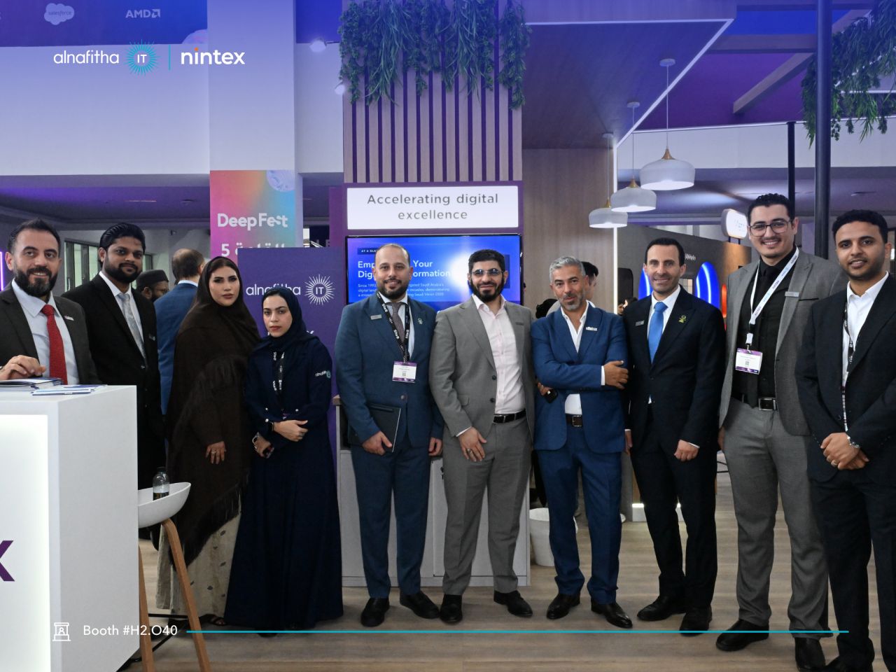 Alnafitha IT team at the Nintex booth during LEAP 2026
